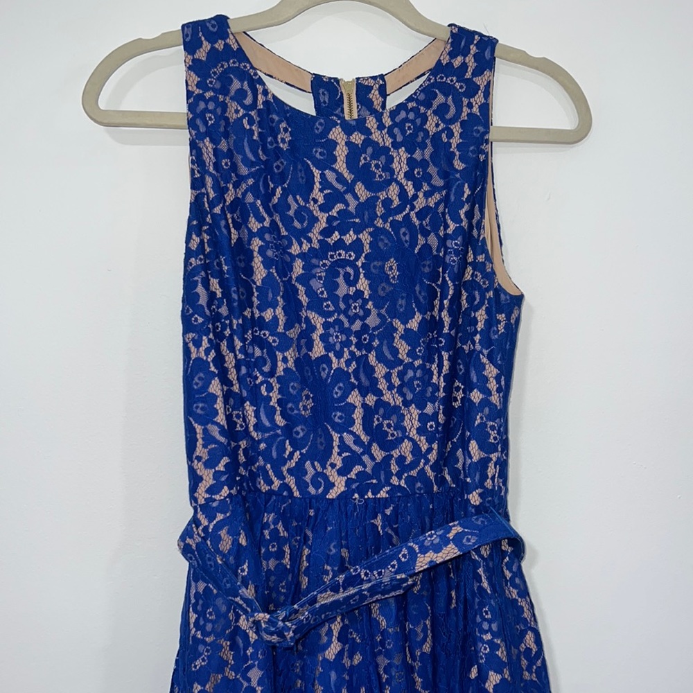 Eliza J royal blue flower embroidered sz 4
